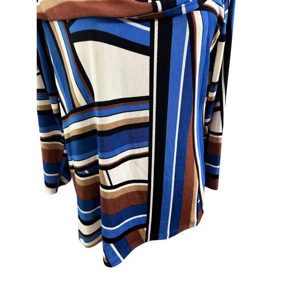 NWT Chico's Travelers Tunic Top 1 M Stripe Abstract Classy - Picture 4 of 10